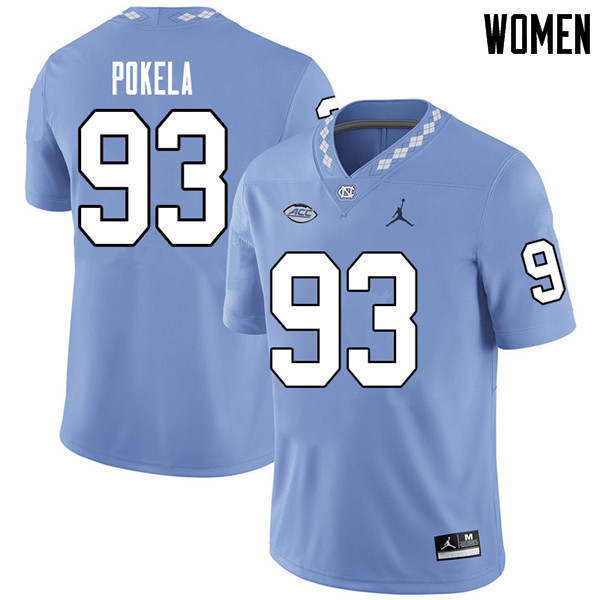 Jordan Brand Women #93 Mats Pokela North Carolina Tar Heels College Football Jerseys Sale-Carolina B